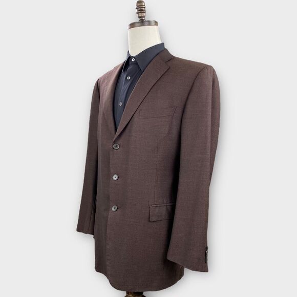 Ermenegildo Zegna Blazer Mens 48R Trofeo Roma Textured Brown Sport Jacket Vented - Picture 2 of 15